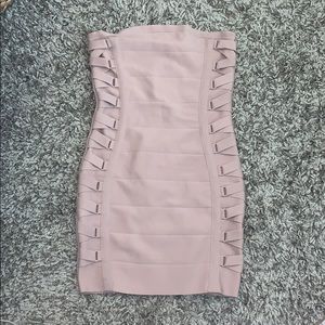 Blush strapless dress